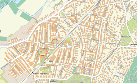 Karte Grünflächen Niederholzquartier